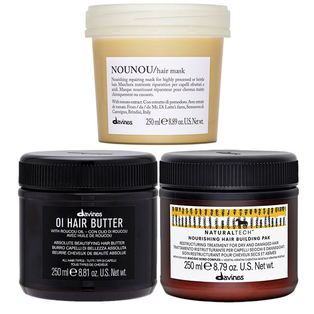 ダヴィネス ダヴィネス ナチュラルテック ヘアパック＜N＞ 250ml とヌヌ ヘアマスク（ダメージヘア） 250ml とオイ ヘアバター 250ml のセット  ヘアマスク/パック Davines ダヴィネス ダヴィネス ナチュラルテック ヘアパック＜N＞ 250ml と